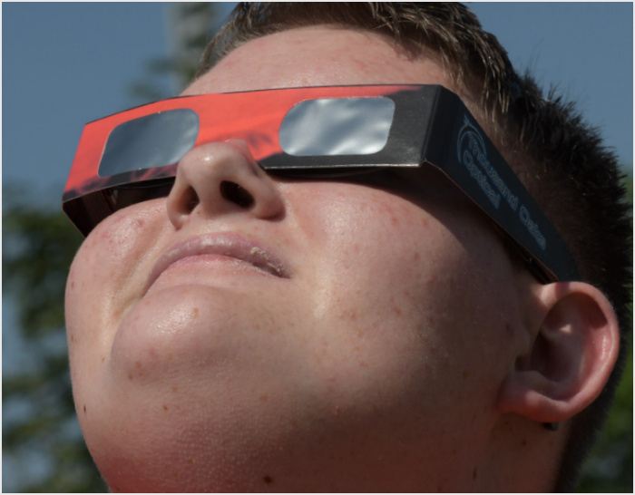 Matt Goodworth viewing a solar eclipse.